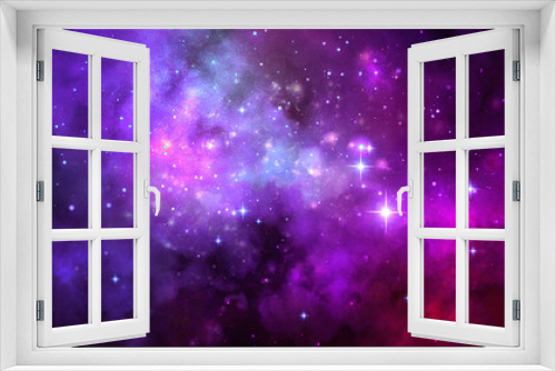Fototapeta Naklejka Na Ścianę Okno 3D - Cosmic artistic illustration. Colorful space background with stars