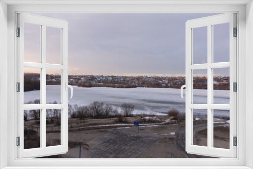 Fototapeta Naklejka Na Ścianę Okno 3D - winter landscape with river