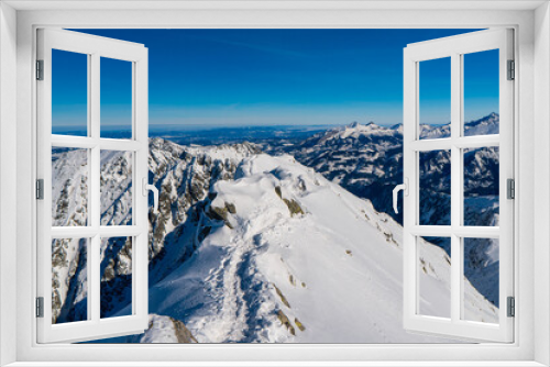 Fototapeta Naklejka Na Ścianę Okno 3D - Winter mountains in Tatra Mountains Zakopane, Poland - space for text