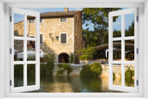 Fototapeta Naklejka Na Ścianę Okno 3D - View of Bagno Vignoni hot springs, San Quirico d'Orcia, Italy