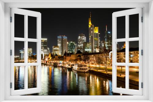 Fototapeta Naklejka Na Ścianę Okno 3D - Skyline of Frankfurt am Main at night