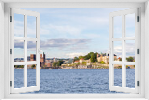 Fototapeta Naklejka Na Ścianę Okno 3D - Panoramica, panoramic, vista o view de la ciudad de Oslo en el pais de Noruega o Norway desde el Mar o Sea