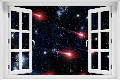 Fototapeta Naklejka Na Ścianę Okno 3D - Comet flying in the deep space