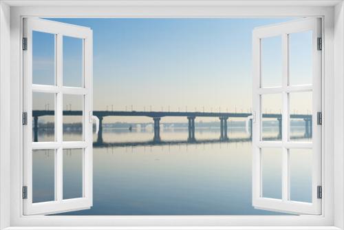 Fototapeta Naklejka Na Ścianę Okno 3D - Paton bridge Dnipro river Kyiv