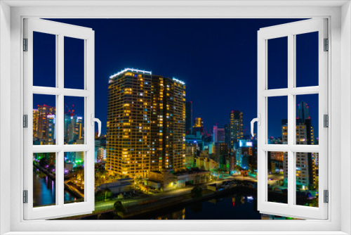 Fototapeta Naklejka Na Ścianę Okno 3D - 東京都港区から見える高層ビル群