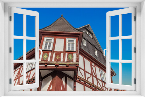 Fototapeta Naklejka Na Ścianę Okno 3D - old half timbered houses in Lich , Germany