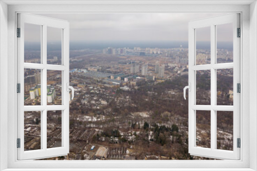 Fototapeta Naklejka Na Ścianę Okno 3D - Residential buildings in..Kiev. Aerial drone top view.