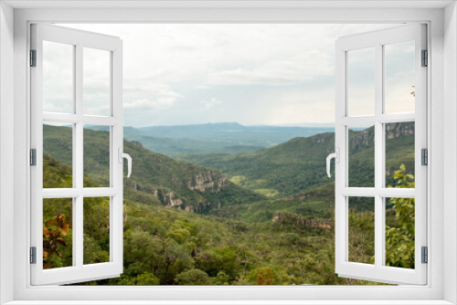 Fototapeta Naklejka Na Ścianę Okno 3D - View from the Main Entrance to Chapada Veadeiros National Park near São Jorge, and Alto Paraíso, Goias, Brazil