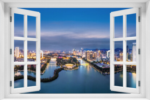 Fototapeta Naklejka Na Ścianę Okno 3D - Aerial photography of the modern city landscape night view of Xiamen, China