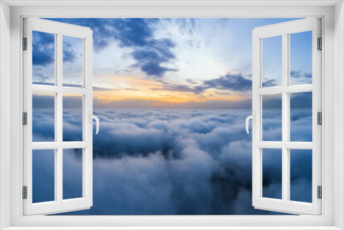 Fototapeta Naklejka Na Ścianę Okno 3D - Beatuful dawn sky over clouds high.