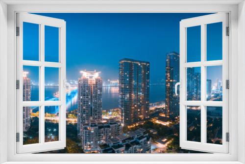 Fototapeta Naklejka Na Ścianę Okno 3D - Night view of Wenzhou City, Zhejiang Province, China