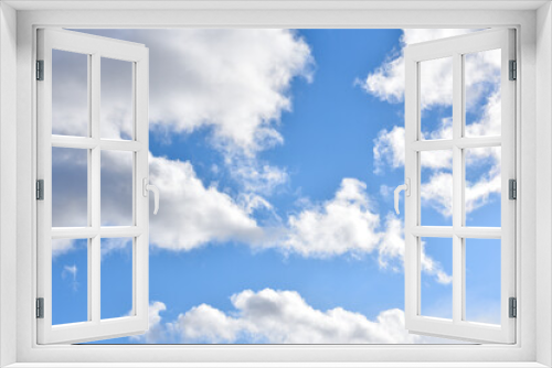 Fototapeta Naklejka Na Ścianę Okno 3D - białe chmury