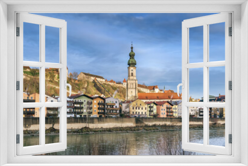 Fototapeta Naklejka Na Ścianę Okno 3D - View of Burghausen, Germany