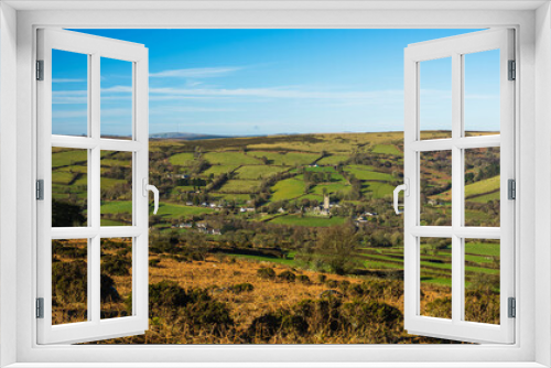 Fototapeta Naklejka Na Ścianę Okno 3D - Fields and meadows in Haytor Rocks, Dartmoor Park, Widecombe in the Moor, Devon, England, Europe