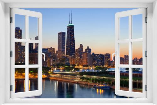 Fototapeta Naklejka Na Ścianę Okno 3D - Chicago Skyline.