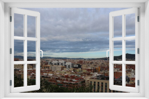 Fototapeta Naklejka Na Ścianę Okno 3D - Ciudad y nubes. 