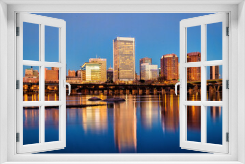 Fototapeta Naklejka Na Ścianę Okno 3D - downtown skyline on the James River. Richmond, Virginia