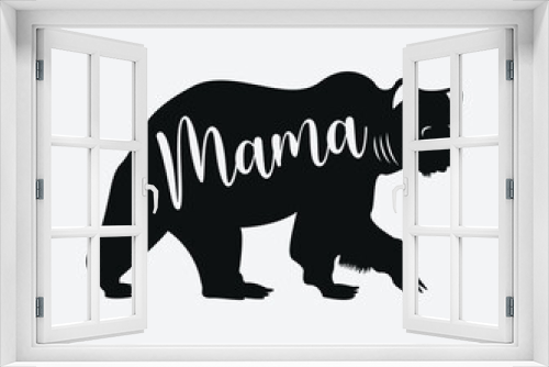 Fototapeta Naklejka Na Ścianę Okno 3D - Mama Bear Printable Vector Illustration, Mama Bear clipart, Silhouette