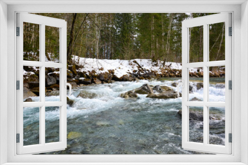 Fototapeta Naklejka Na Ścianę Okno 3D - Fluss Breitach Oberstdorf im Winter