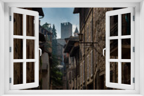 Fototapeta Naklejka Na Ścianę Okno 3D - Straße in der Altstadt von Castell'Arquato in der Emilia-Romagna in Italien 