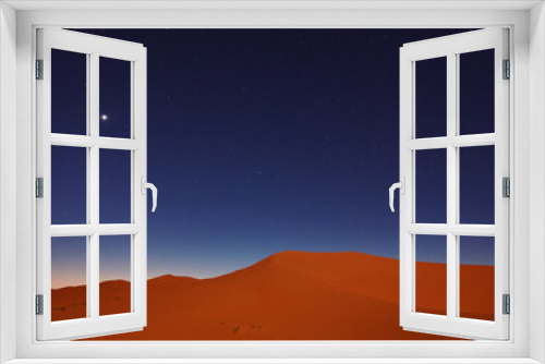 Fototapeta Naklejka Na Ścianę Okno 3D - Stars at night over the dunes, Sahara Desert, Morocco