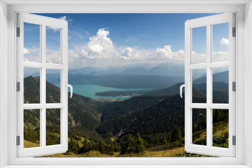 Fototapeta Naklejka Na Ścianę Okno 3D - Panorama view from Heimgarten mountain in Bavaria, Germany
