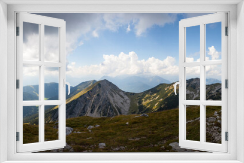 Fototapeta Naklejka Na Ścianę Okno 3D - Hiking tour to Krottenkopf mountain, Estergebirge mountains in Bavaria, Germany in summertime