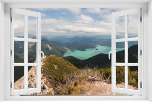 Fototapeta Naklejka Na Ścianę Okno 3D - Panorama view from Herzogstand mountain in Bavaria, Germany