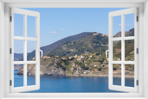 Fototapeta Naklejka Na Ścianę Okno 3D - CORNIGLIA, LIGURIA/ITALY  - APRIL 20 : View of the coastline at Corniglia Liguria Italy on April 20, 2019.