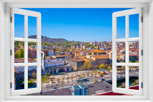 Fototapeta Naklejka Na Ścianę Okno 3D - Aerial view of the Errenteria city skyline from above. Gipuzkoa, Basque Country. Spain