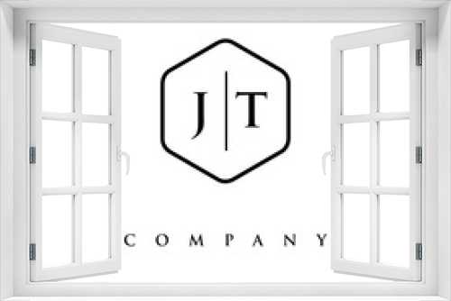 initial JT logo design vector