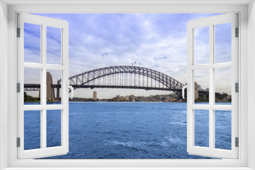 Fototapeta Naklejka Na Ścianę Okno 3D - Panoramic view of Sydney Harbour NSW Australia on a nice sunny and partly cloudy Morning 