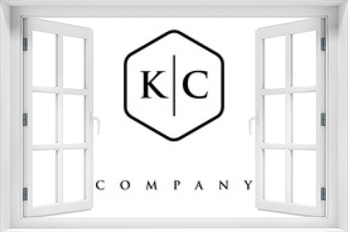 initial KC logo design vector