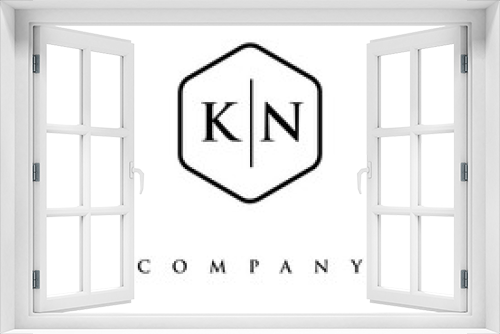 initial KN logo design vector