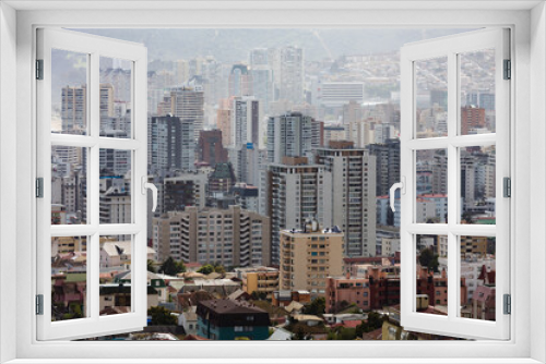 Fototapeta Naklejka Na Ścianę Okno 3D - Dense populated area in Valparaíso