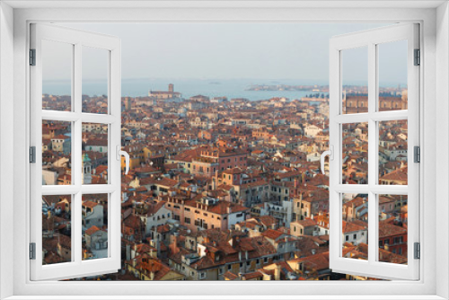 Fototapeta Naklejka Na Ścianę Okno 3D - Panorama of old  Venice,Italy, view from the bell tower