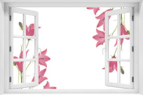 Fototapeta Naklejka Na Ścianę Okno 3D - light pink bellflowers decoration