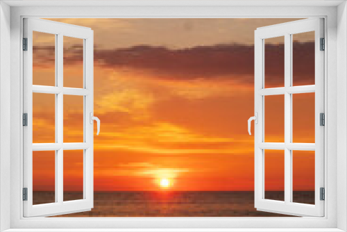 Fototapeta Naklejka Na Ścianę Okno 3D - Beautiful sunset over ocean. Seascape and cloudscape concept