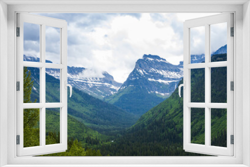 Glacier National Park, snow-capped mountain range