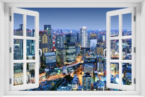 Fototapeta Naklejka Na Ścianę Okno 3D - Osaka Japan Cityscape