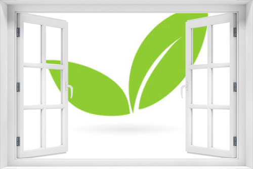 Fototapeta Naklejka Na Ścianę Okno 3D - Green leaf nature element vector, logo design in Earth Day isolated on white background, Vector illustration EPS 10