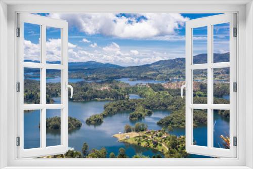 Fototapeta Naklejka Na Ścianę Okno 3D - Landscape of the reservoir of Peñol and Guatapé located in Antioquia (Colombia)