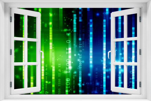 2d illustration abstract digital binary data on computer screen