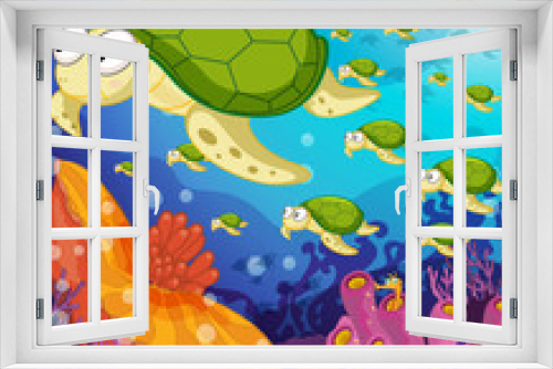 Fototapeta Naklejka Na Ścianę Okno 3D - tortoise in water