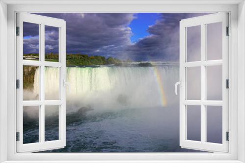 Fototapeta Naklejka Na Ścianę Okno 3D - Rainbow over Niagara falls