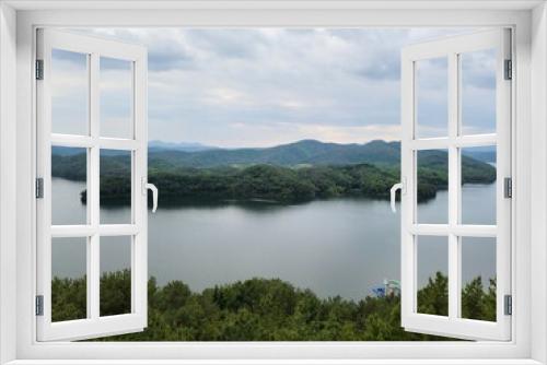 Fototapeta Naklejka Na Ścianę Okno 3D - lake and mountains