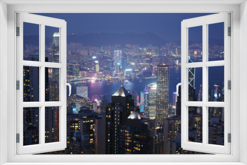 Fototapeta Naklejka Na Ścianę Okno 3D - Hong Kong skyline night