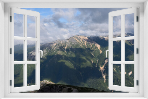 Fototapeta Naklejka Na Ścianę Okno 3D - 薬師岳山頂から見た赤牛岳