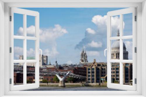 Fototapeta Naklejka Na Ścianę Okno 3D - Hermosa vista del río y la Catedral de fondo