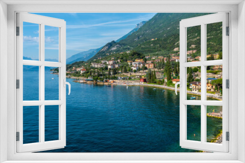 Fototapeta Naklejka Na Ścianę Okno 3D - View over the Malcesine town and lake Garda from the Scaliger Castle, Lake Garda, Italy